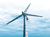 Disused wind turbine,conceptual image