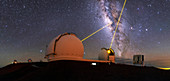 Milky Way over Mauna Kea observatories