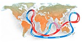 Ocean currents,illustration