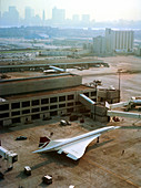 Concorde at an airport,1975