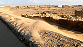 Sand-covered abandoned homes,Morocco