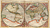 World map,1595 Mercator atlas