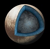 Artwork of the interior of Pluto