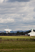 Green Bank Telescope and farm building