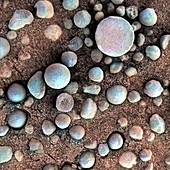 Mineral pebbles on Mars