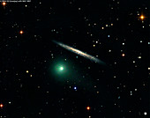 Comet C2014 Q2 and galaxy NGC 5907