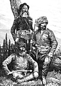 Georgian warriors,19th C illustration