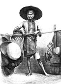19th C Javanese merchant,illustration