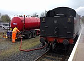 Steam train water refill