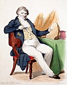 1830 Colour portrait Baron Cuvier fossil