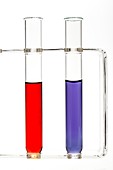 Litmus pH indicator in acid and basic