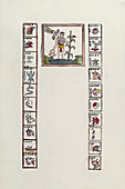 Aztec month Etzalcualiztli,16th century