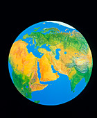 Whole earth centred on the Middle East