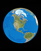 Satellite image of the Earth,centred on America