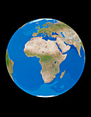 The whole Earth,centred on Africa