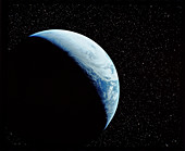 Apollo 4 view of crescent earth