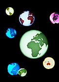Earth globes,composite artwork