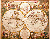 Map of the world,from de Wit's Atlas of 1689