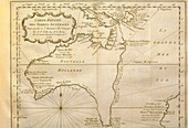 Historical map of Australia from 1753 book