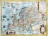 17th century map of Europe