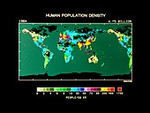Map of global population densities