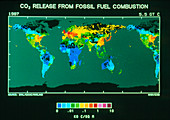 Map of CO2 emission from fossil fuel combustion