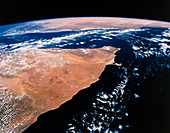 Northern Somalia & Gulf of Aden from space STS-55