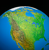 Partial image of the Earth showing North America