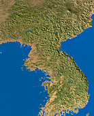 NOAA satellite mosaic of Korea (1km resolution)