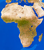 Cloudless satellite image of Africa