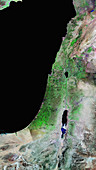 Lebanon and Israel,satellite image