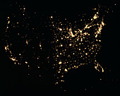 City lights of the USA