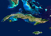 Cuba,satellite image
