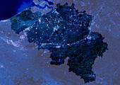 Belgium by night,satellite image