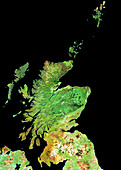 Landsat mosaic of Scotland,pseudo-natural colour