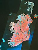Infrared satellite image of Ireland
