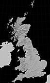 Great Britain,relief map
