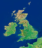 British Isles,satellite image