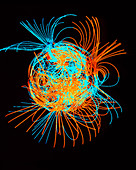Artwork of Earth magnetic field reversal