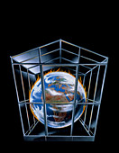 Illustration depicting the greenhouse effect