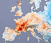 European heatwave 2003,satellite image