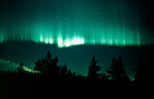 View of an aurora borealis display
