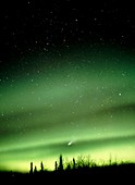 Aurora Borealis or northern lights,with comet