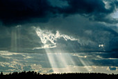 Sun's rays breaking through clouds