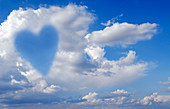 Heart shape in clouds,conceptual image