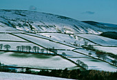 Peak district with light covering of snow