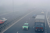 Fog on the M4 motorway at Heston