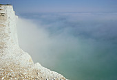 Sea mist blowing in off Beachy Head,Sussex,UK