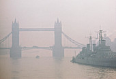 Tower bridge,London,in fog