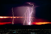 Lightning over town of Tamworth